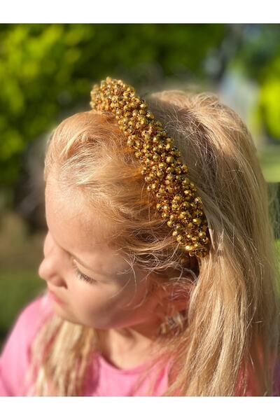 QUEEN AKSESUAR Cristal de lux auriu, cu efect de oglindă, piatră strălucitoar...