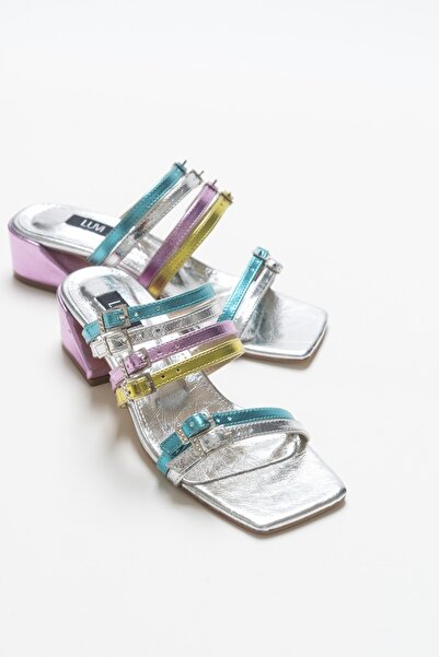 Luvi Jazz Silver Multi Women's Heeled Slippers