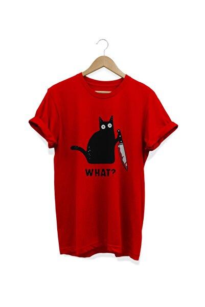 WİDİ mačka Štampano crvena T-shirt