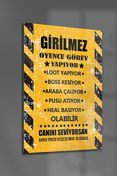 Decovetro Cam Tablo Gamer Room Girilmez Eskitme