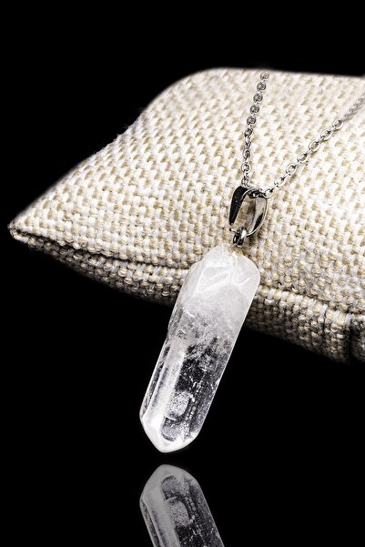 Tesbih Atölyesi Sertifikalı Ham Işlenmemiş Kristal Kuvars Taşı Kolye