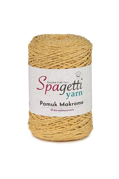 Spagettiyarn Glitter Macrame Soft Yellow (gold Glitter)