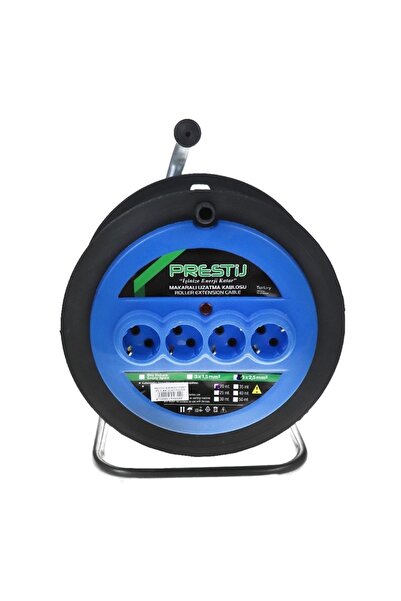 Prestijj 4lü Elektrik Seyyar Makaralı Uzatma Kablo 3x2.5mm 50m