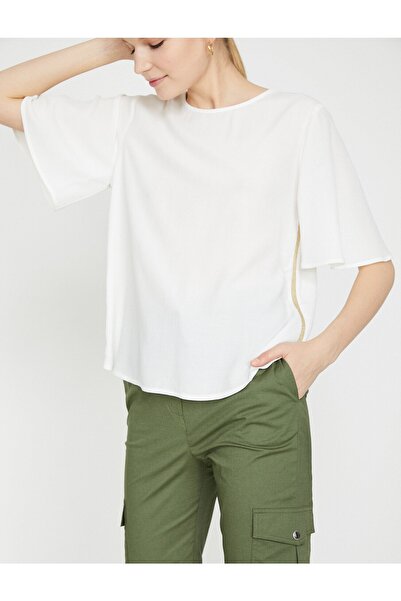 Koton Γυναικεία εκρού μπλούζα 9YAK68804PW