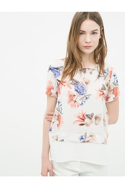 Koton Gemusterte Bluse mit Blumenmuster