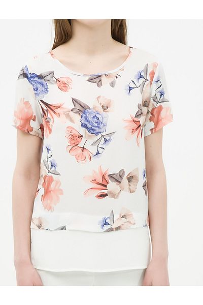 Koton Gemusterte Bluse mit Blumenmuster