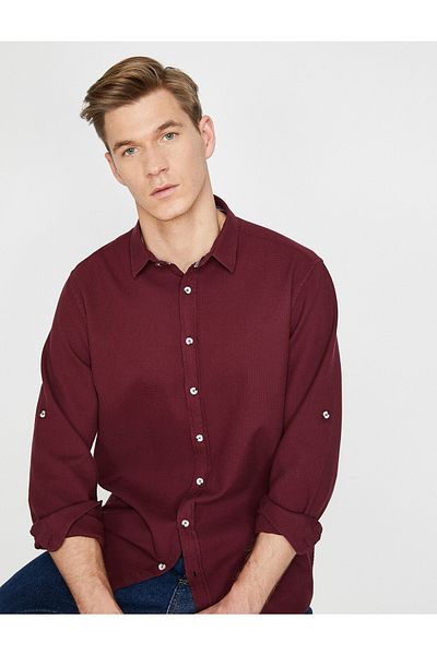 Koton Hemd - Bordeaux - Regular Fit
