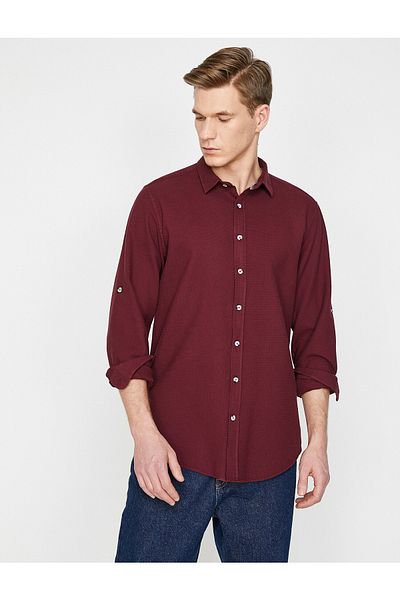 Koton Hemd - Bordeaux - Regular Fit