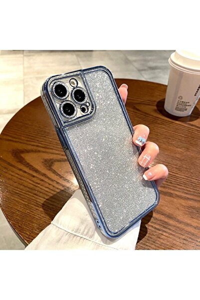 HappyCase Iphone 13 Pro Max Uyumlu  Kılıf Çıkarıbilir Simli Kamera Korumalı Ş...
