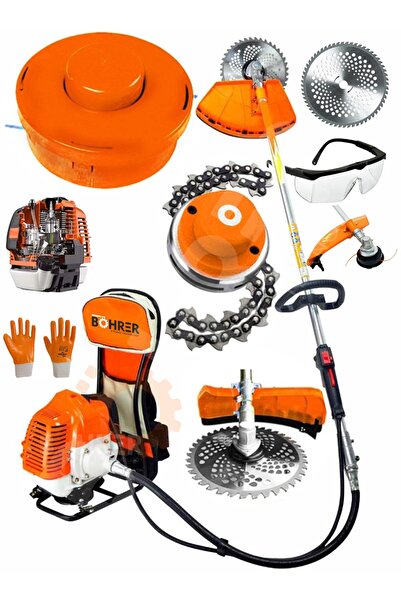 BÖHRER Alman 15 Hp /hsırt Tipi Benzinli Motorlu Ot Tırpanı Çim Biçme Makinesi Tırpan Canavar Başlık Misina