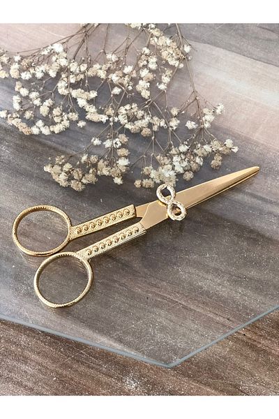 Masalsı Concept Engagement Scissors - Ribbon Cutting Scissors (gold - Gold)