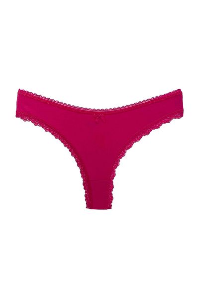 HNX 3-Piece Brazilian Women's Panties with Cotton Leg and Lace Detail on the Waist