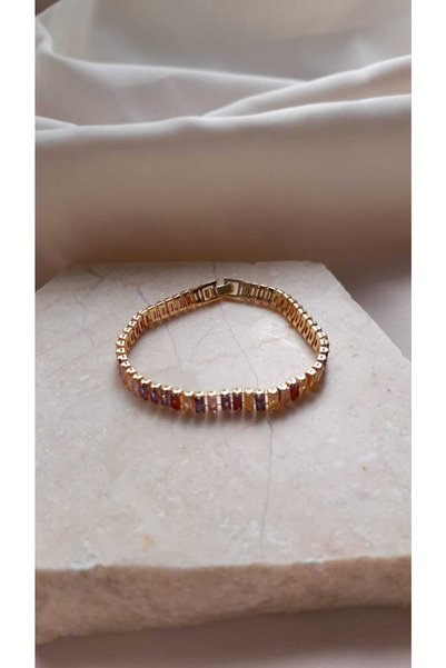 nilüfer takı tasarım Colorful Zircon Stone Waterway Bracelet