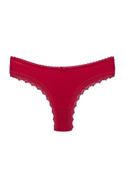 HNX 3-Piece Brazilian Women's Panties with Cotton Leg and Lace Detail on the Waist