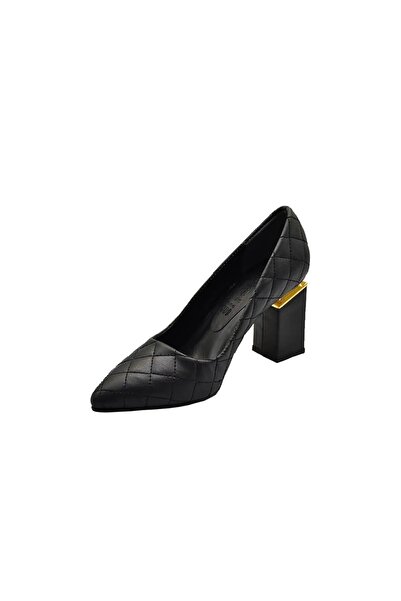 DUYGUSHOESBAG Kadın Kapitone Kalın Topuklu Ayakkabı