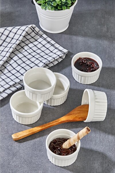 Wonder Cooker 6 Lı Porselen Servis Sunum Kahvaltı Lüx Beyaz Bölmeli Reçellik