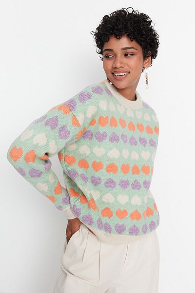 Trendyol Collection Pulover din tricotaje cu textur moale de mentă TWOAW20KZ1017