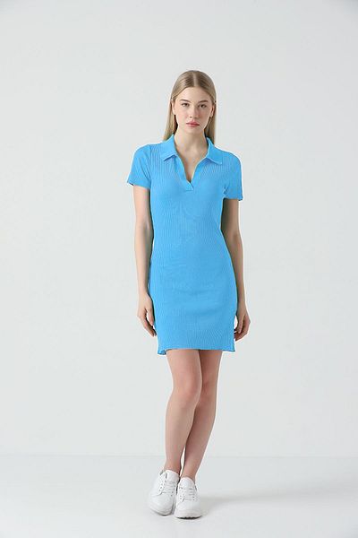 MARKETUNGA Γυναικείο πλεκτό φόρεμα Polo V-Neck Polyelite Standard Size