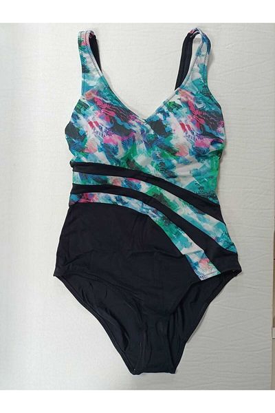 sensiart Patterned V-Neck Swimsuit