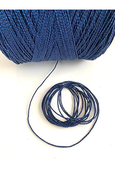 canan dizayn Ασημένιο νήμα τυλιγμένο με γκλίτερ (20 MT) Μπλε