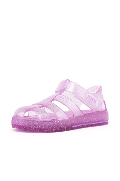 IGOR S10265 Star Glitter Çocuk Simli Mor Sandalet