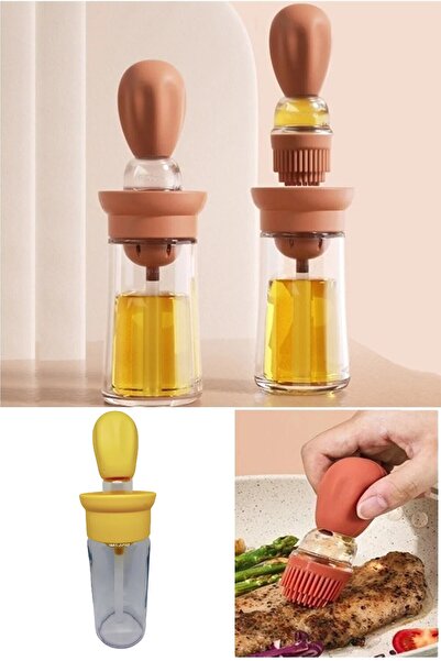 ARNİLLO Hazneli Silikon Yağ Sos Ve Yumurta Fırçası Yağ Fırçası Yağlık Silikon...