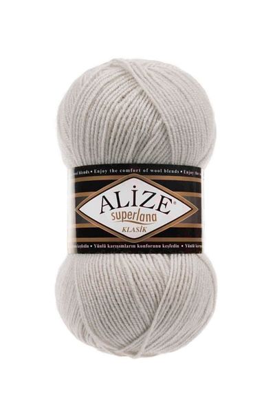 Alize Superlana Classic Grey Melange 208 Πλεκτό Χειρός - 5 Κομμάτια Σχέδιο Ανοιχτό Σχέδιο