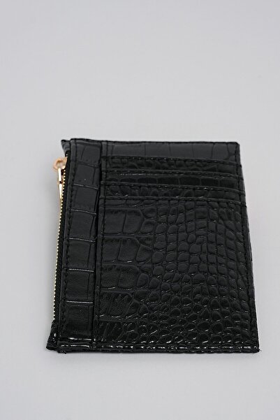 NakshiStore Timsah Derisi Görünümlü Fermuar Detaylı Kartlık Cüzdan