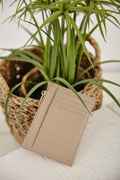 NakshiStore Πορτοφόλι με φερμουάρ με φερμουάρ Crocodile Skin Look