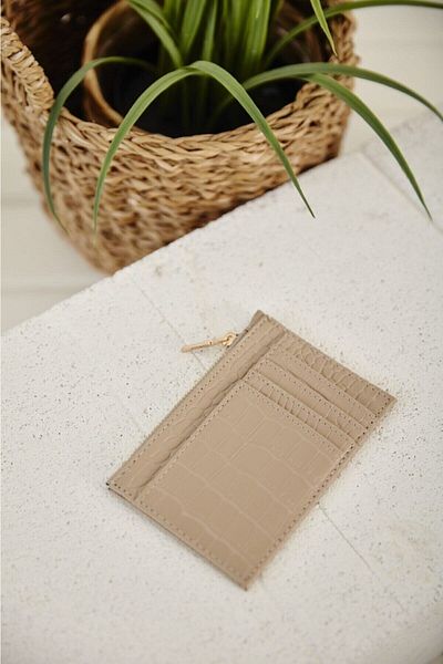 NakshiStore Πορτοφόλι με φερμουάρ με φερμουάρ Crocodile Skin Look