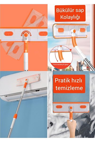 Hansel Cam Araba Silme Oynar Başlıklı Çift Taraflı Temizleme Aparatı