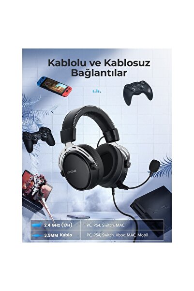 Genel Markalar Air Iı Çıkabilen Mikrofonlu Kablo Üzeri Kontrollü Surround Oyu...