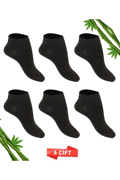 DAYCO Premium Seamless Ανδρικά Μποτάκια Μπαμπού Κάλτσες Σετ 6 Ανθρακί - 10500-ant