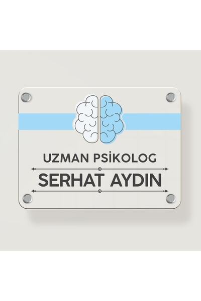 Ofistike Psikologlara Özel Kapı Tabela Büro Ofis Mini Giriş Tabelası