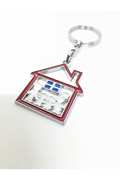 Zaradise Accessories سلسلة مفاتيح معدنية بتصميم Happy Home - My Dear Family