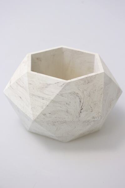 Yapay Çiçek Deposu أصيص ورد خرساني صناعة يدوية مقاس 10.6 سم - 11 لون حجري