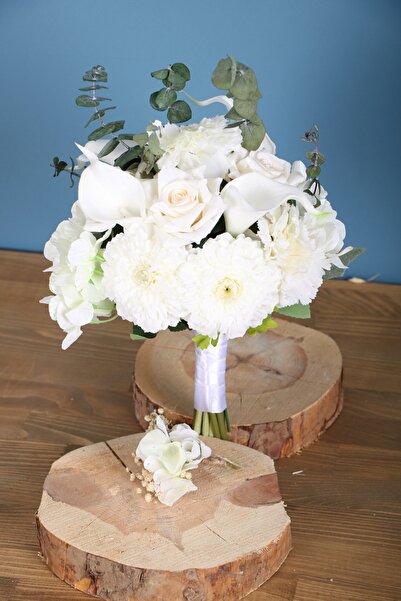 Yapay Çiçek Deposu Gelin Buketi Seramoni 2li Set