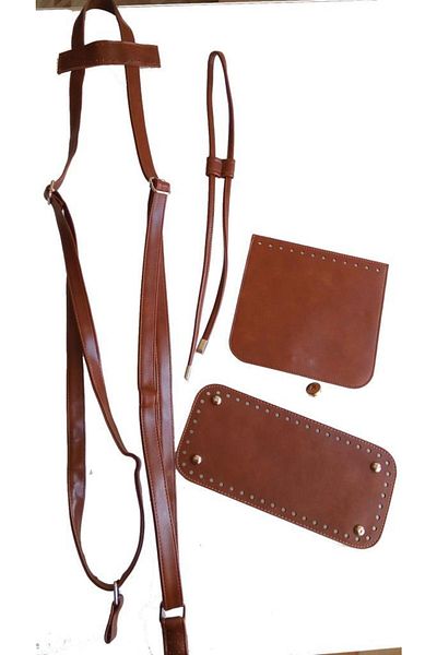 angel çanta aksesuar Faux Leather Tan Color Silver Metal Backpack Set