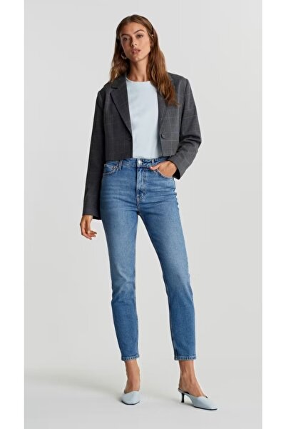 Hepsibitarz Kadın Mavi Gt Tove Mom Fit Jeans Denim Kot Ithal Pantolon
