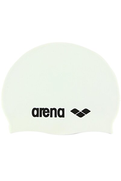 ARENA Класическа силиконова унисекс бяла плувна шапка