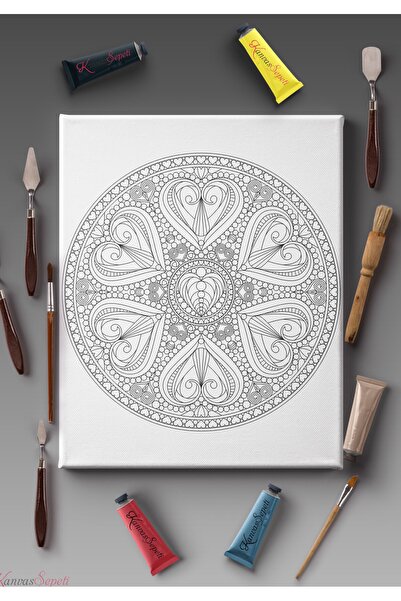 KanvasSepeti 30x20cmtüm Boyama Türlerine Uygun Boyanabilir Tuval Mandala Tabl...