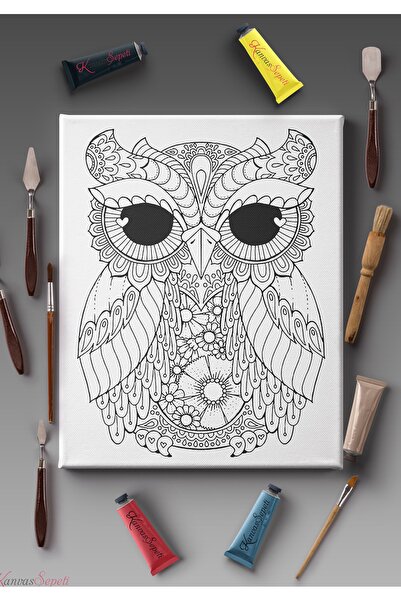 KanvasSepeti 30x20cmtüm Boyama Türlerine Uygun Boyanabilir Tuval Mandala Tabl...