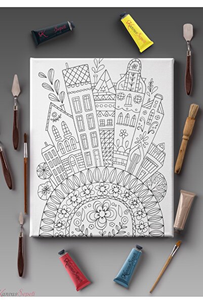 KanvasSepeti 30x20cmtüm Boyama Türlerine Uygun Boyanabilir Tuval Mandala Tabl...