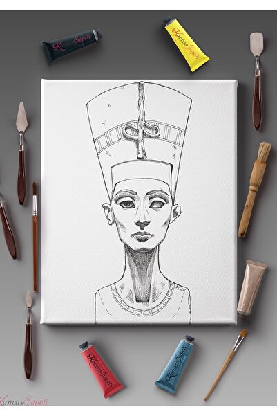 KanvasSepeti Paintable Painting Canvas Mandala Striped Ready Stencil Canvas P...