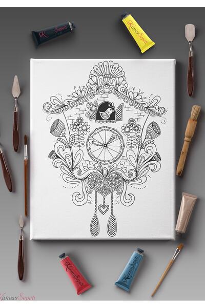KanvasSepeti Шаблон за рисуване на мандала с райета, подходящ за всички видов...