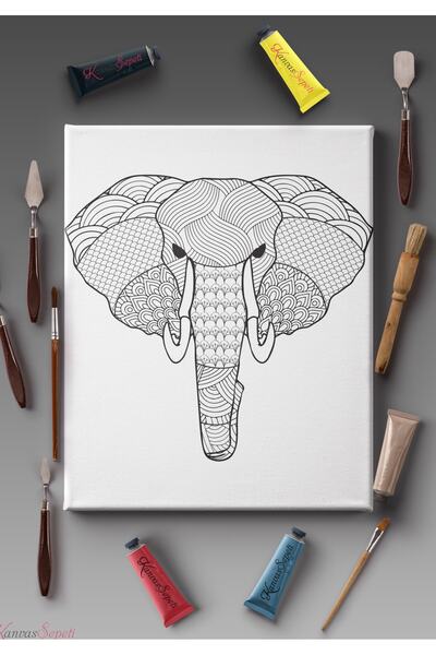 KanvasSepeti Platno za mandale koje se može bojati Prugasto Spremno šablon pl...