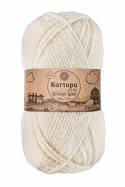 Kartopu Melange Wool K013 Ecru Wool Πλεκτό Χειροποίητο Σχοινί 100γρ