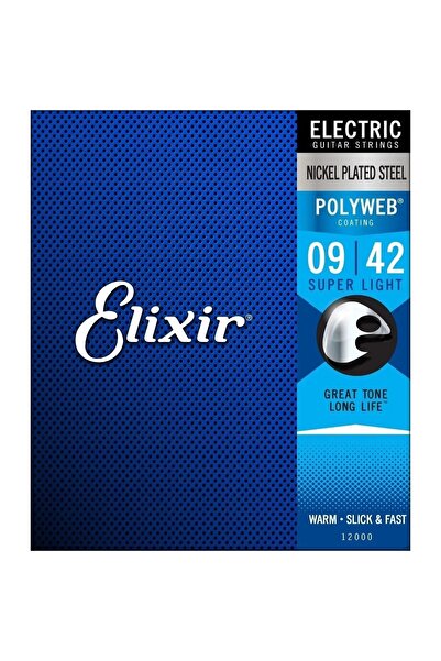 Elixir 12000 Elektro Gitar Teli 09-42 Polyweb Super Light