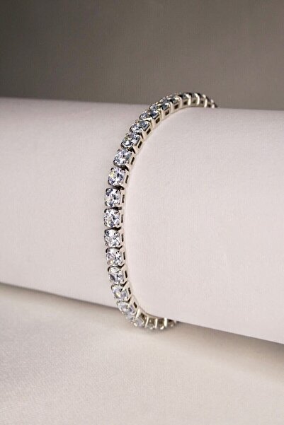 Everglow Jewelry Su Yolu Kare Zirkon Taşlı Kadın Gümüş Kadın Bileklik