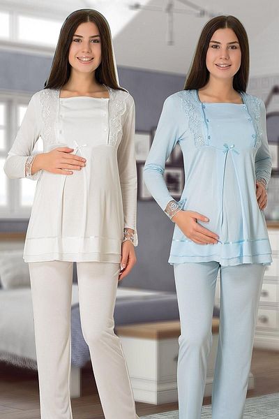 by İGP Set de pijama de maternitate pentru femei Effortt albastru